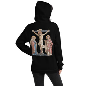 crucifixion scene women's hoodie