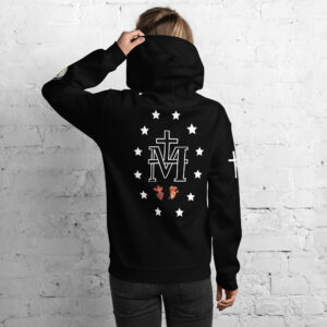miraculous medal (coloured hearts) women's hoodie