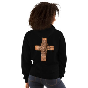 face of jesus on cross women's hoodie