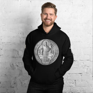 st benedict medal men's hoodie