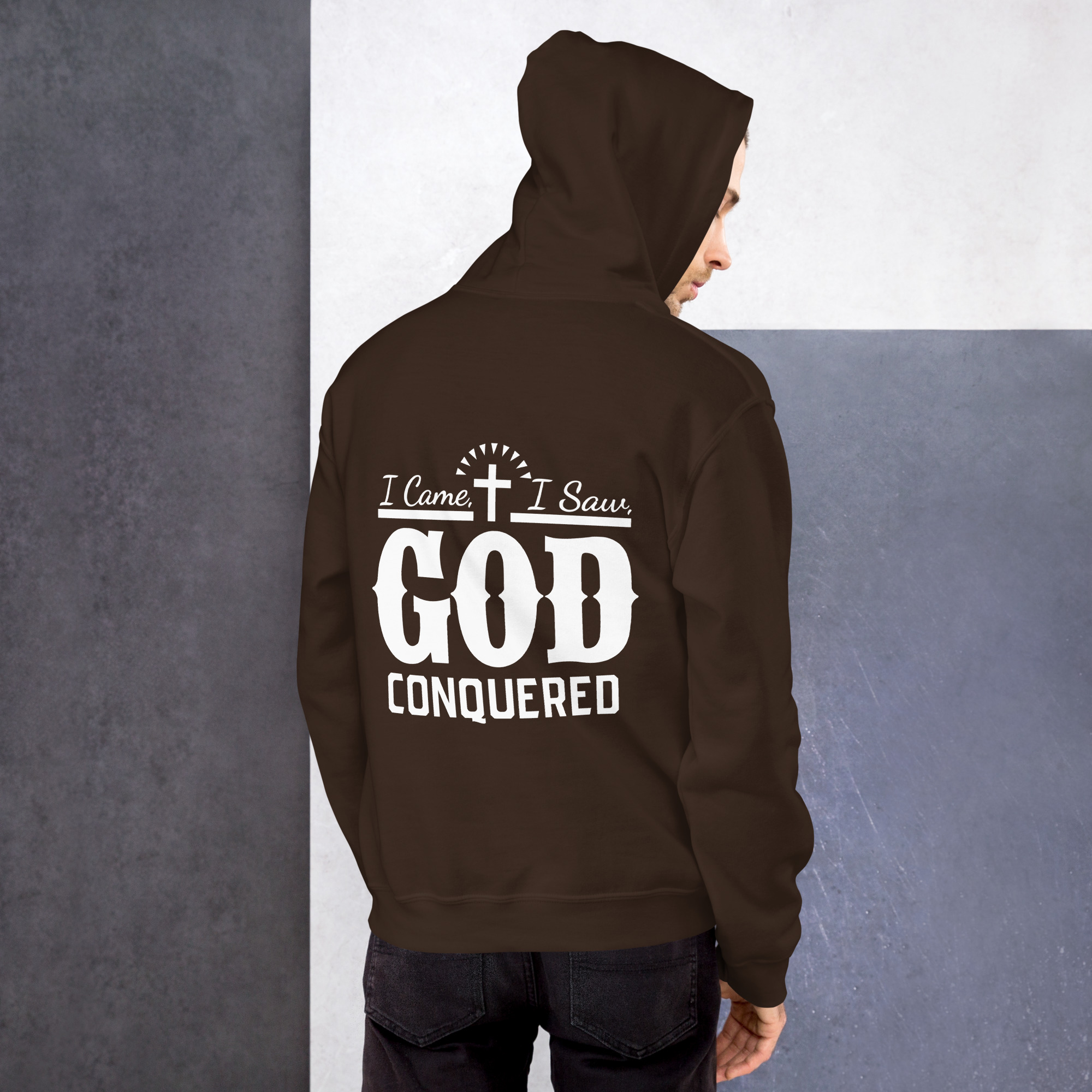 i came, i saw, god conquered men's hoodie i came, i saw, god conquered men's hoodie