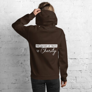 the victory of truth is charity women's hoodie