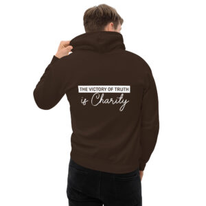 the victory of truth is charity men's hoodie
