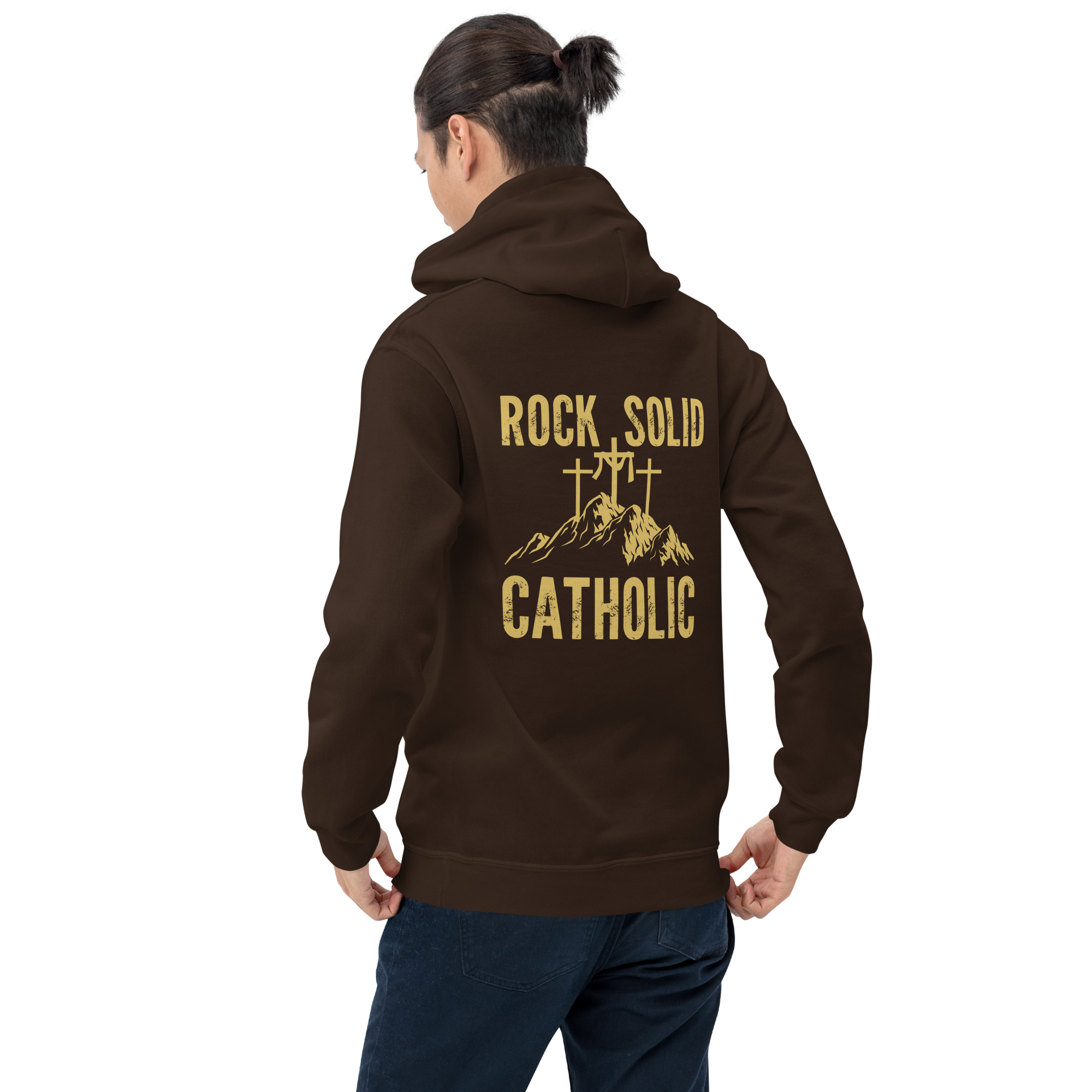 rock solid catholic men's hoodie rock solid catholic men's hoodie