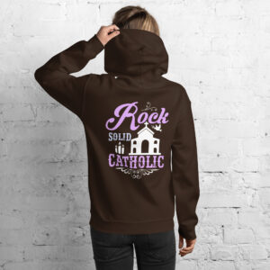 rock solid catholic women's hoodie