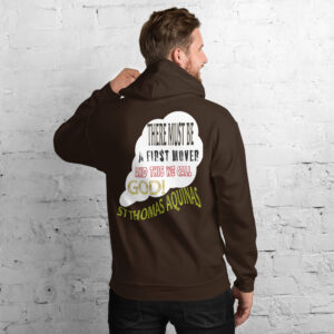 god as first mover by st thomas aquinas men's hoodie