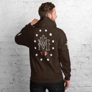 miraculous medal (coloured hearts) men's hoodie