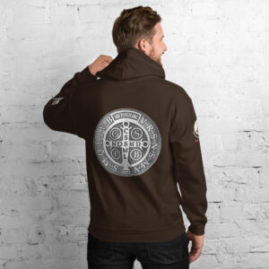 st benedict medal men's hoodie
