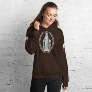 miraculous medal (coloured hearts) women's hoodie