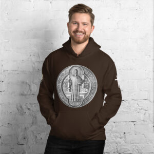 st benedict medal men's hoodie