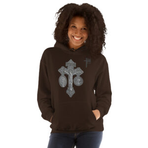 pardon crucifix women's hoodie