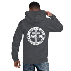 i believe in one, holy, catholic and apostolic church men's hoodie