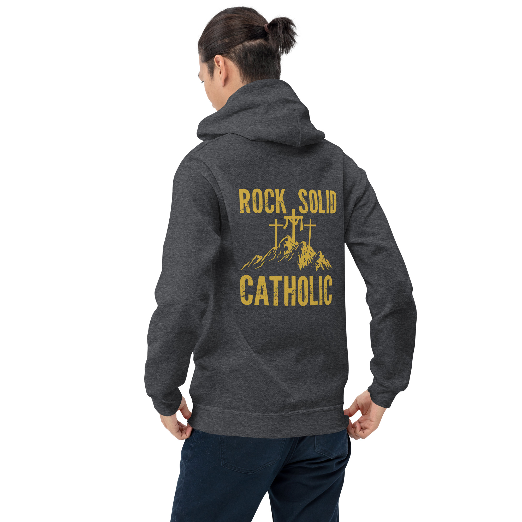 rock solid catholic men's hoodie rock solid catholic men's hoodie