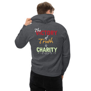 victory of truth is charity men's hoodie