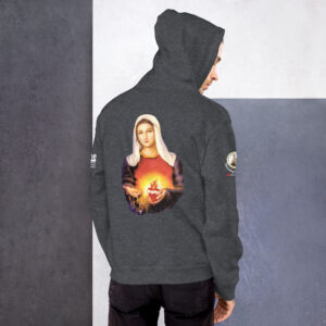 sacred heart of jesus and immaculate heart of mary men's hoodie