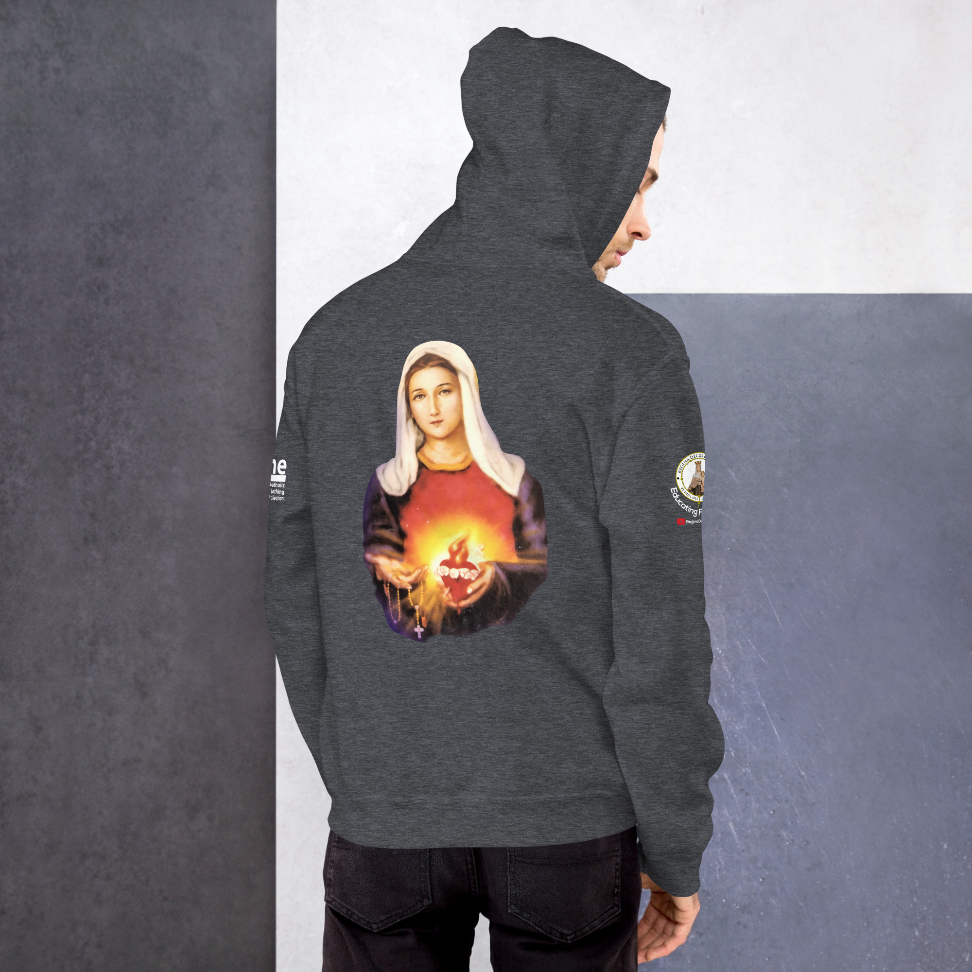 sacred heart of jesus and immaculate heart of mary men's hoodie sacred heart of jesus and immaculate heart of mary men's hoodie