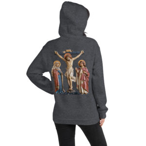 crucifixion scene women's hoodie
