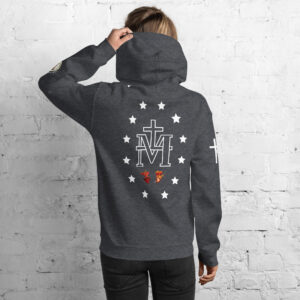 miraculous medal (coloured hearts) women's hoodie