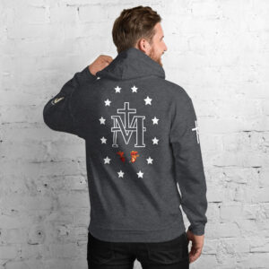 miraculous medal (coloured hearts) men's hoodie