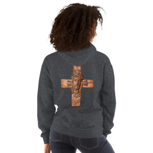 face of jesus on cross women's hoodie
