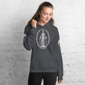 miraculous medal (coloured hearts) women's hoodie