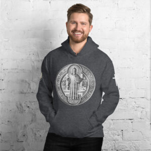 st benedict medal men's hoodie