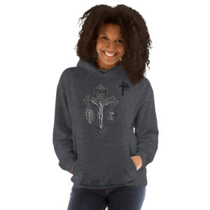 pardon crucifix women's hoodie
