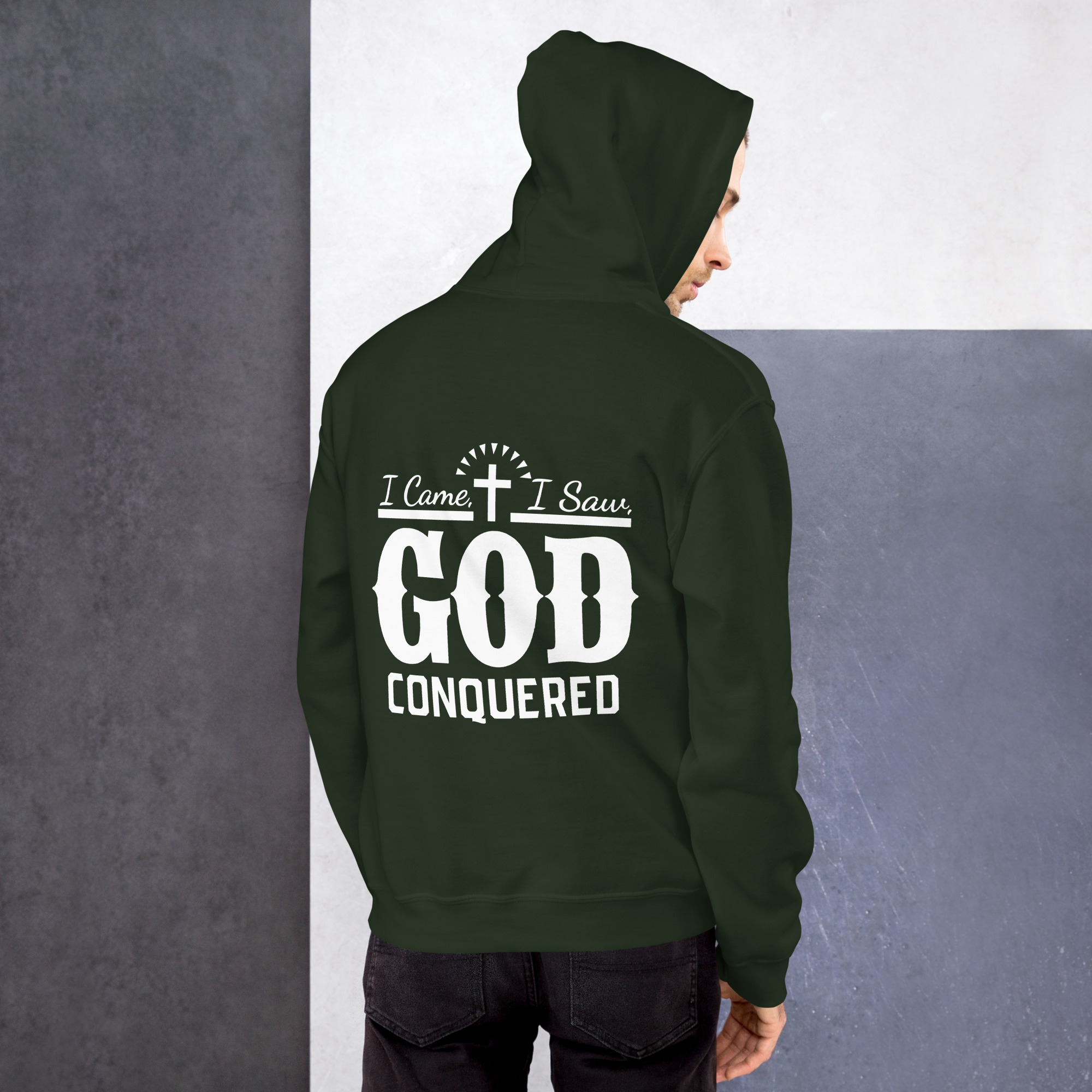 i came, i saw, god conquered men's hoodie i came, i saw, god conquered men's hoodie