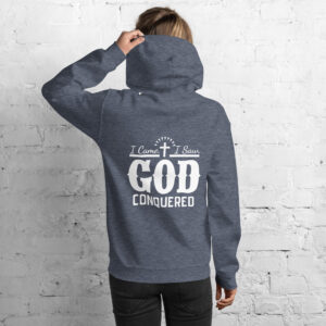 i came i saw god conquered women's christian hoodie product