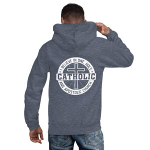 i believe in one, holy, catholic and apostolic church men's hoodie
