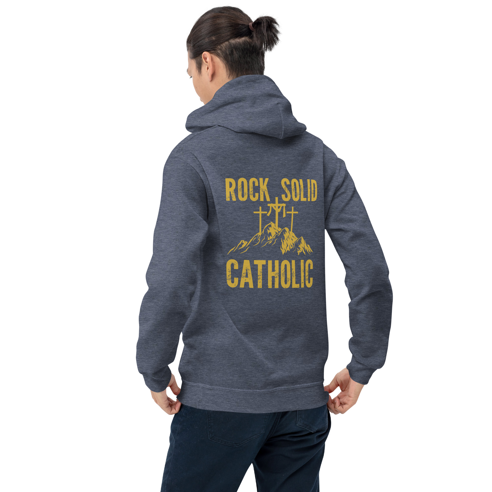 rock solid catholic men's hoodie rock solid catholic men's hoodie