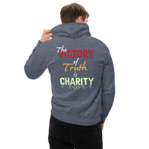 victory of truth is charity men's hoodie