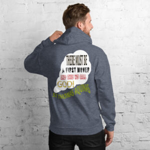 god as first mover by st thomas aquinas men's hoodie