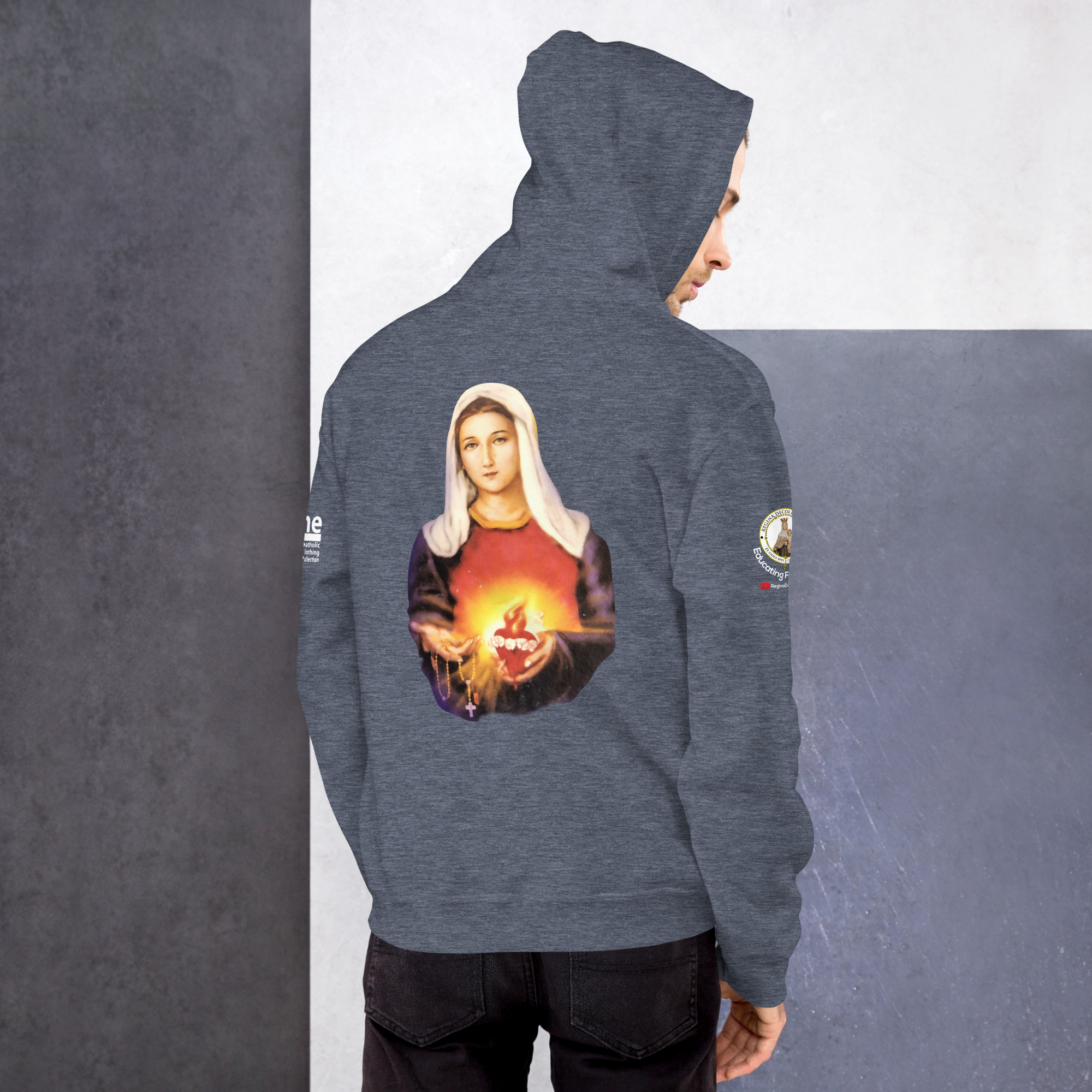 sacred heart of jesus and immaculate heart of mary men's hoodie sacred heart of jesus and immaculate heart of mary men's hoodie