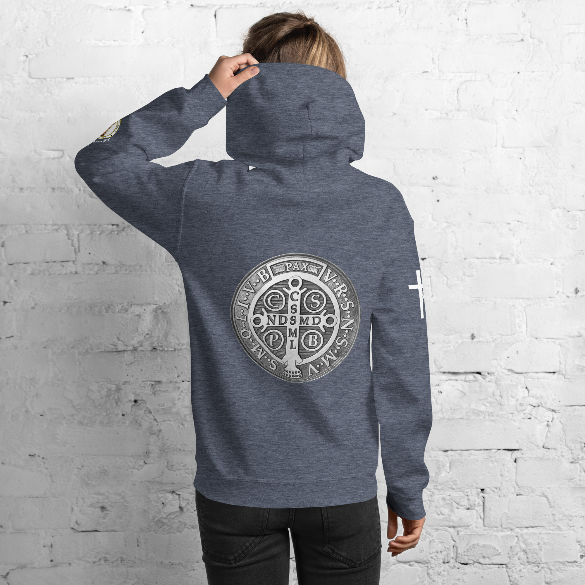 st benedict medal women's hoodie st benedict medal women's hoodie