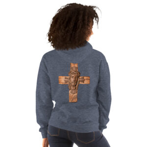 face of jesus on cross women's hoodie