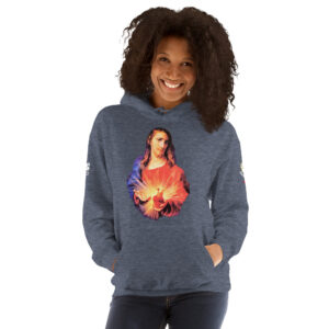 sacred heart of jesus and immaculate heart of mary women's hoodie