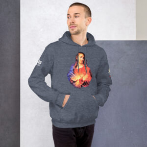 sacred heart of jesus and immaculate heart of mary men's hoodie