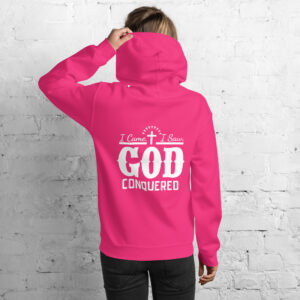 i came i saw god conquered women's christian hoodie product