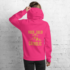 rock solid catholic women's hoodie