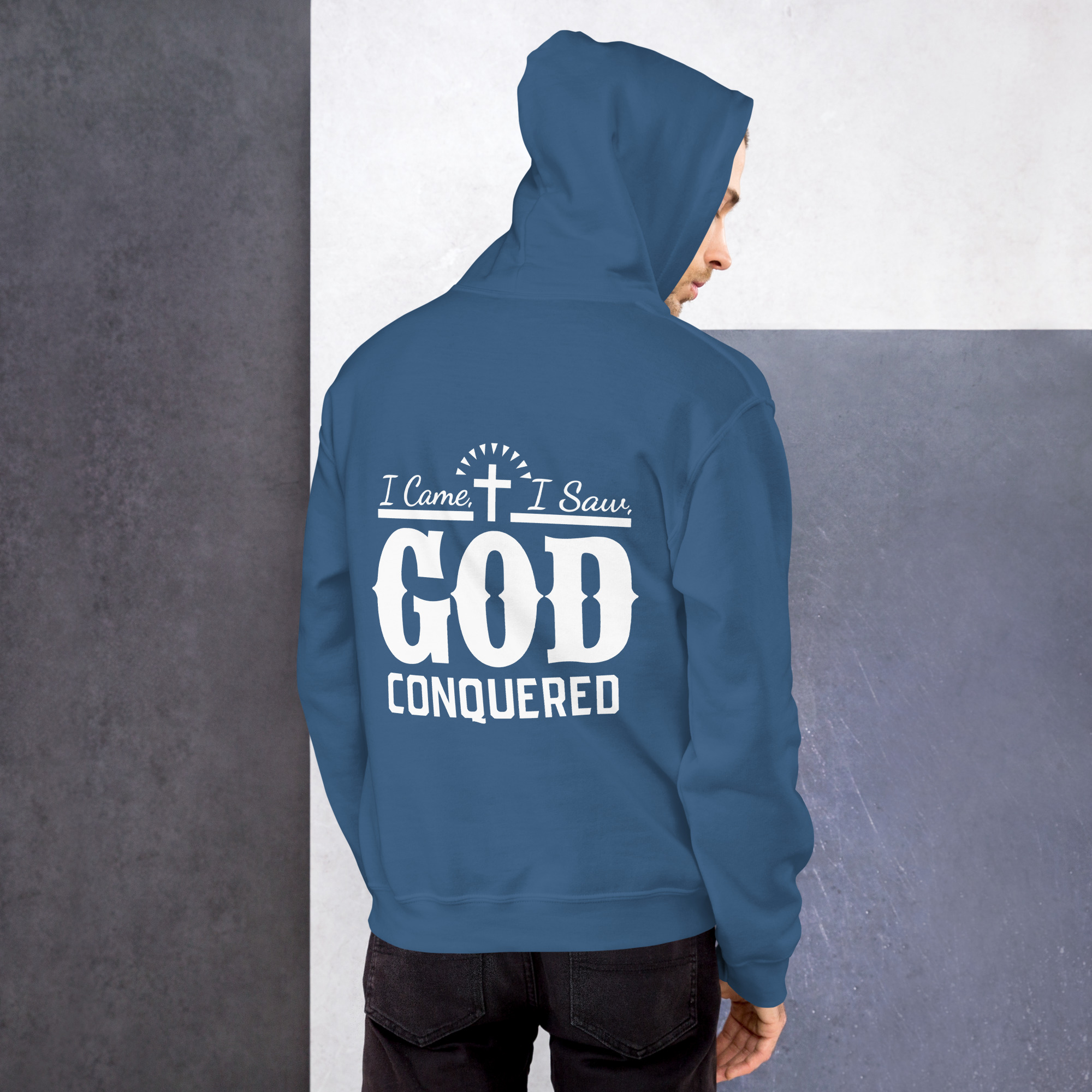 i came, i saw, god conquered men's hoodie i came, i saw, god conquered men's hoodie