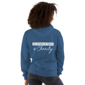 Christian Range the victory of truth is charity women's christian hoodie