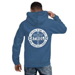 i believe in one, holy, catholic and apostolic church men's hoodie