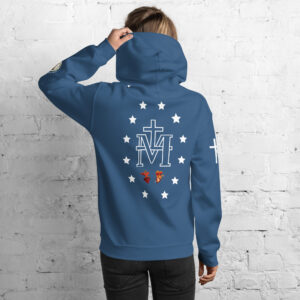 miraculous medal (coloured hearts) women's hoodie