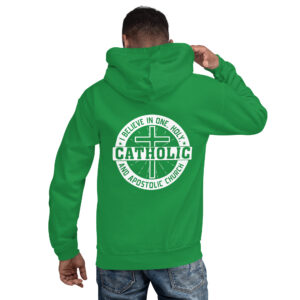 i believe in one, holy, catholic and apostolic church men's hoodie