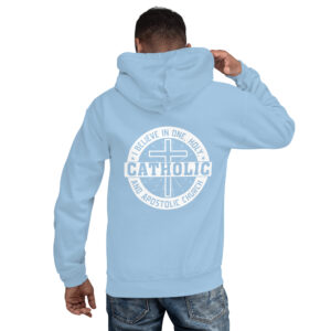i believe in one, holy, catholic and apostolic church men's hoodie