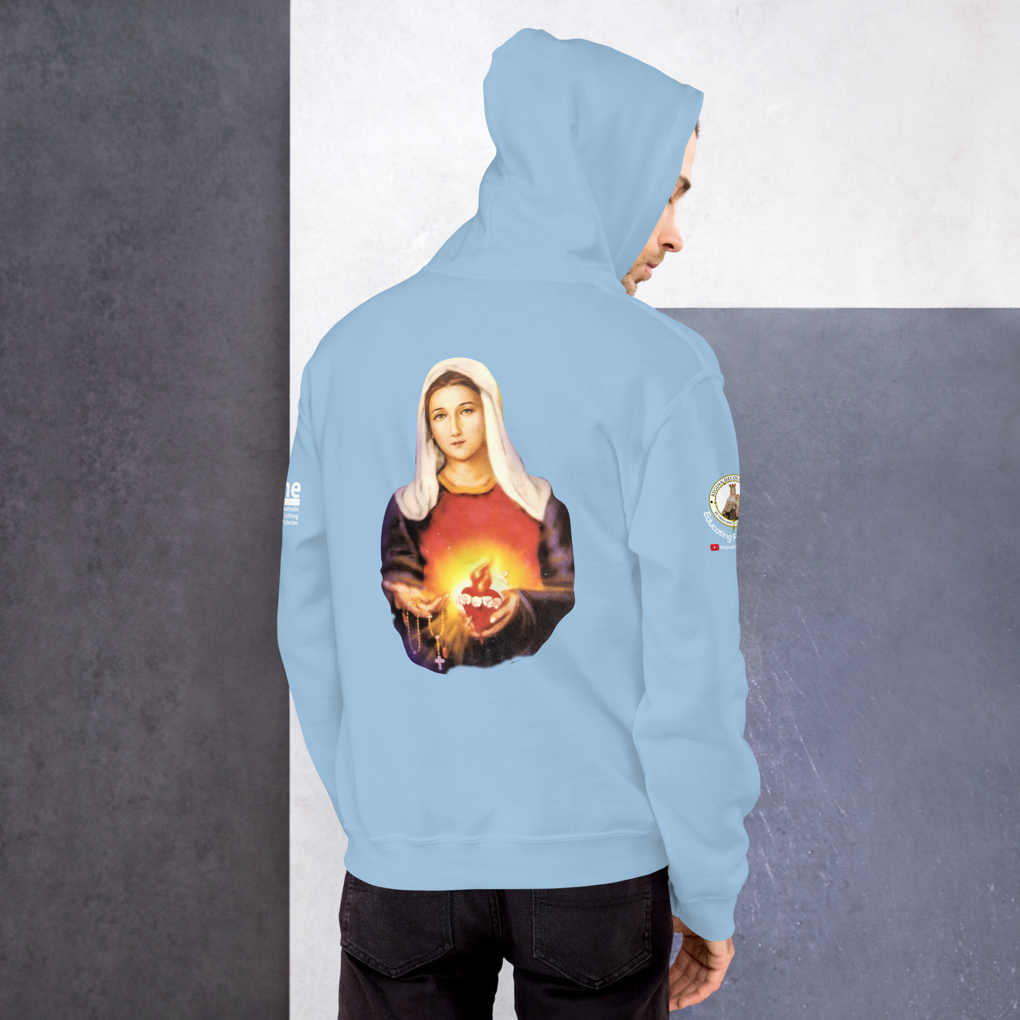 sacred heart of jesus and immaculate heart of mary men's hoodie sacred heart of jesus and immaculate heart of mary men's hoodie
