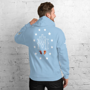 miraculous medal (coloured hearts) men's hoodie