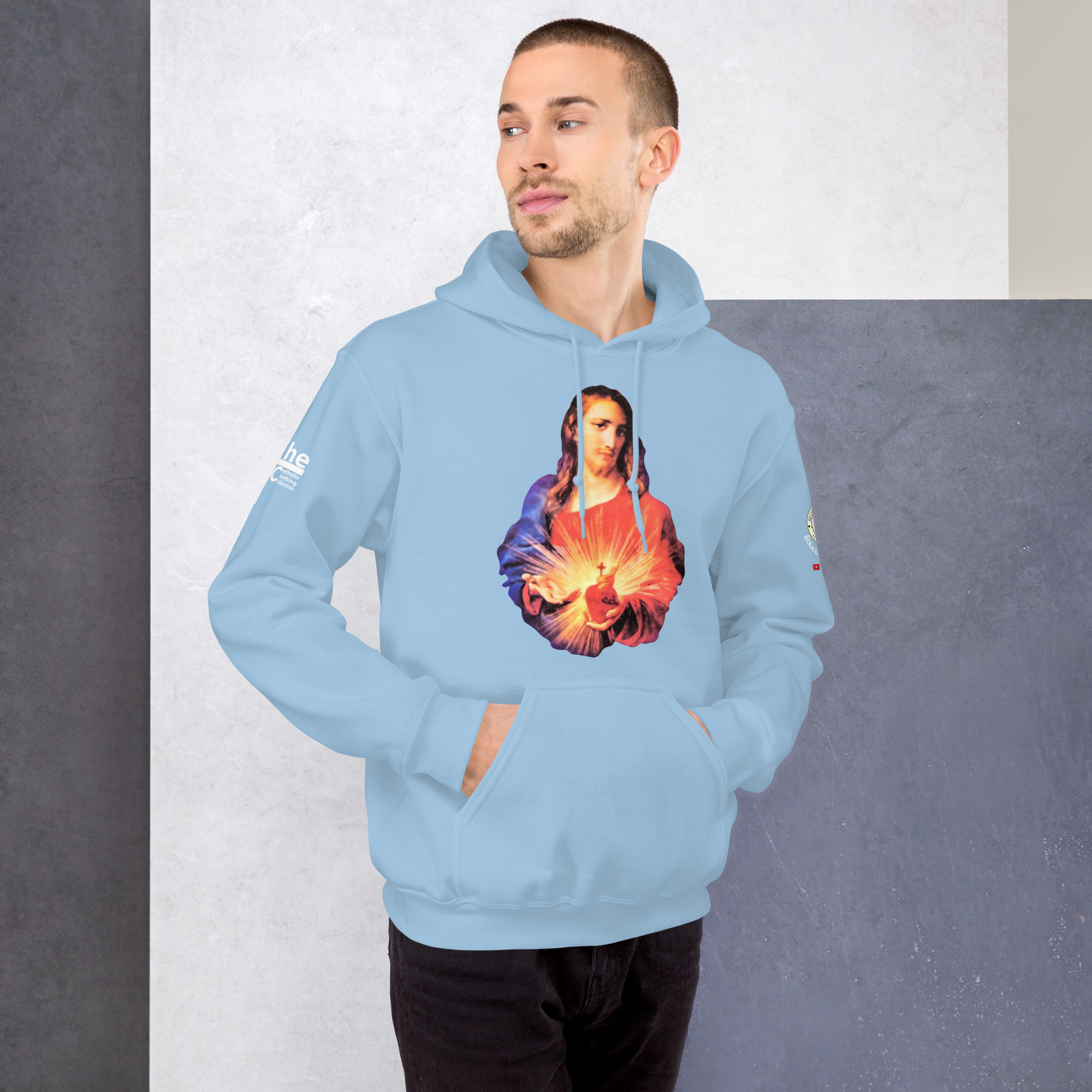 sacred heart of jesus and immaculate heart of mary men's hoodie sacred heart of jesus and immaculate heart of mary men's hoodie