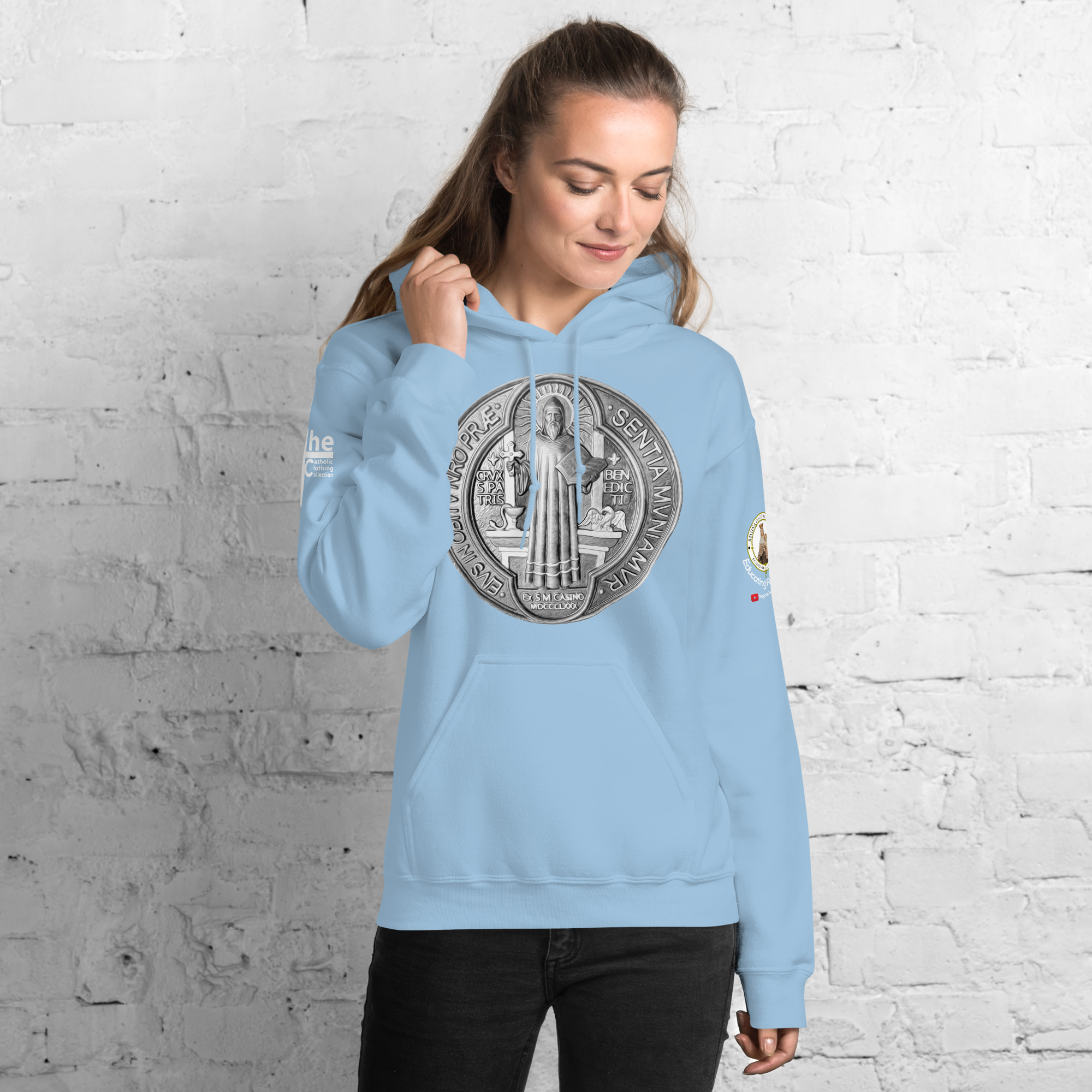 st benedict medal women's hoodie st benedict medal women's hoodie